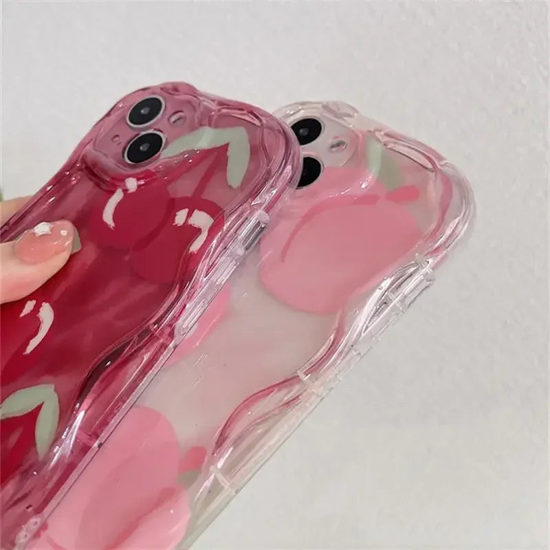 Soft Clear Pink Peach Cherry Case