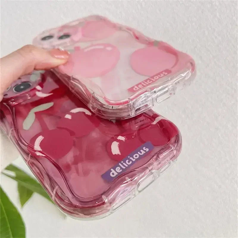 Soft Clear Pink Peach Cherry Case