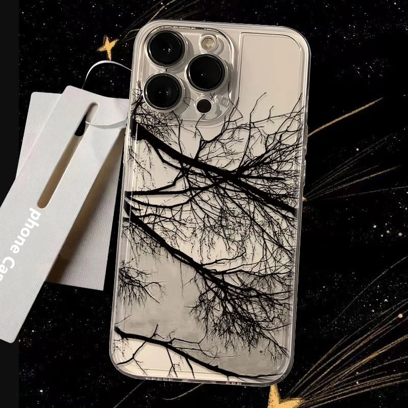 Aesthetic Withered Tree Transparent Case