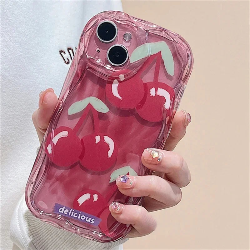 Soft Clear Pink Peach Cherry Case