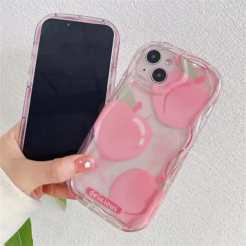 Soft Clear Pink Peach Cherry Case