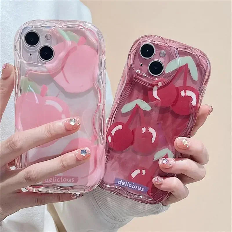 Soft Clear Pink Peach Cherry Case