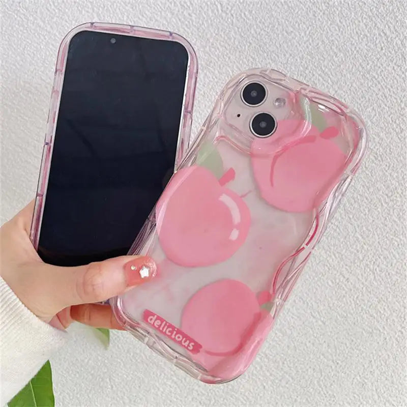 Soft Clear Pink Peach Cherry Case