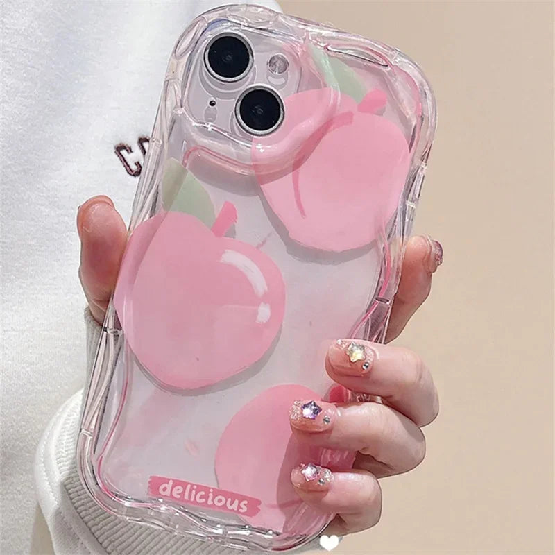 Soft Clear Pink Peach Cherry Case