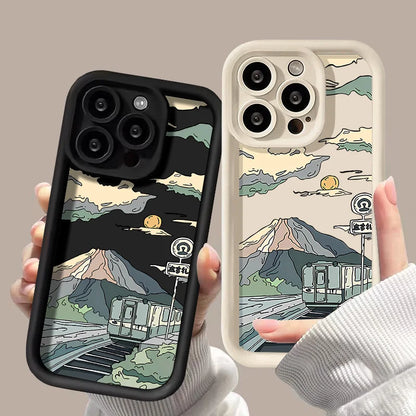 Cartoon Starry Sky - Train Landscape Case