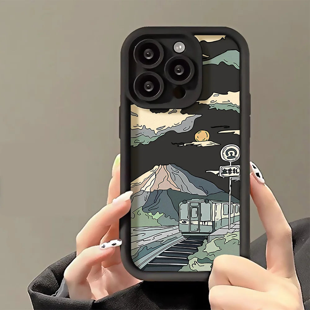 Cartoon Starry Sky - Train Landscape Case