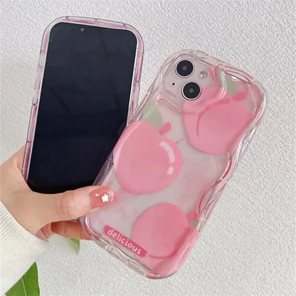 Soft Clear Pink Peach Cherry Case
