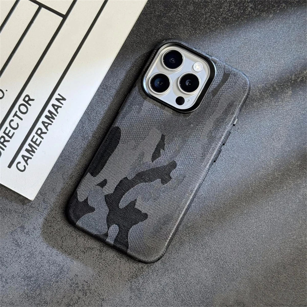 Magnetic Shockproof Camouflage Leather Case