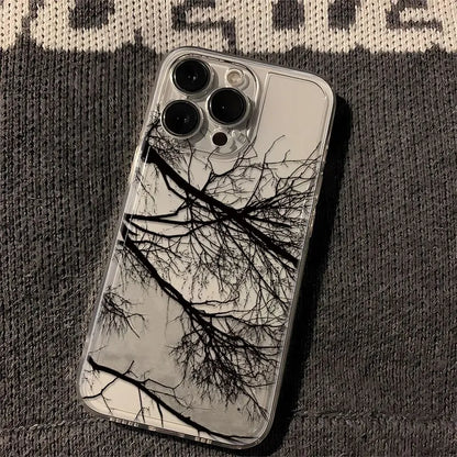 Aesthetic Withered Tree Transparent Case