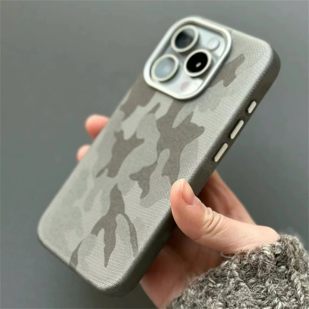 Magnetic Shockproof Camouflage Leather Case