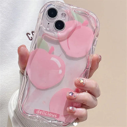 Soft Clear Pink Peach Cherry Case
